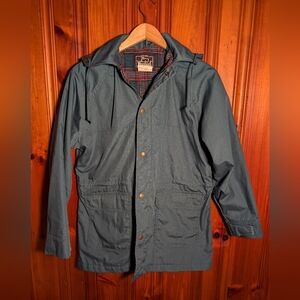 Vintage Woolrich raincoat/windbreaker with plaid wool lining 80's made in USA